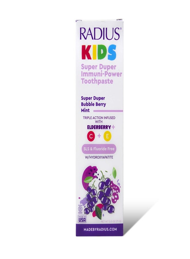 Radius Kids Super Duper Immunity Power Toothpaste 2.5 Oz - Super Duper Bubble Berry Mint - Pack of 1 - Image 1